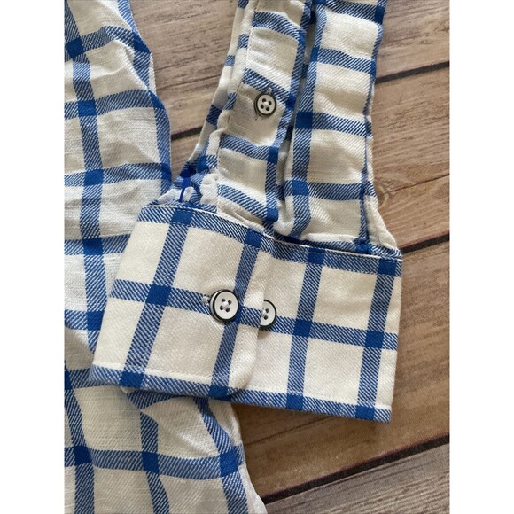 Johnnie-O Hangin Out Blue White Plaid Checker Button Up Long Sleeve Shirt XL - Picture 3 of 9